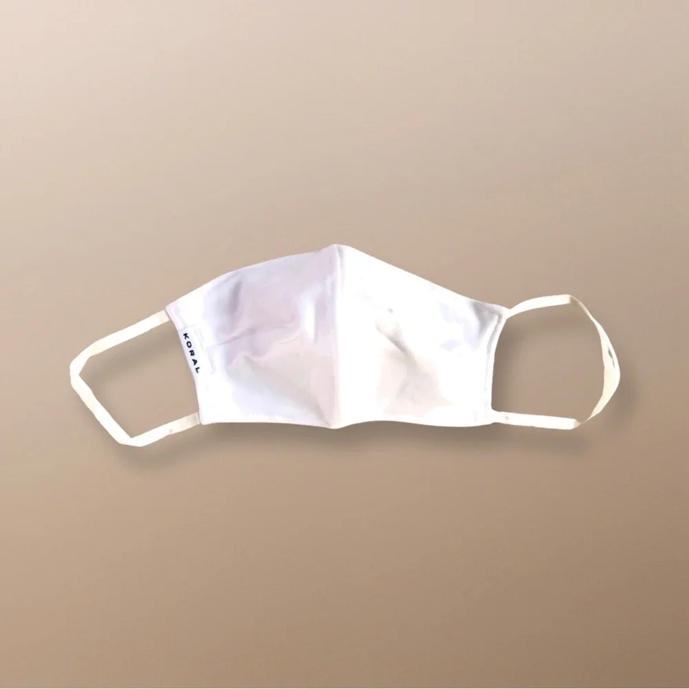 🔴 5 for $10 ONE KORAL by Ilana Kugel White Reusable Face Mask